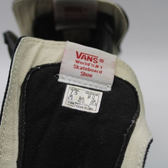 Vans Off The Wall Old Skool Sk8-Hi Black Suede Canvas Shoes Men 7.5 II Women 9 - Picture 8 of 9